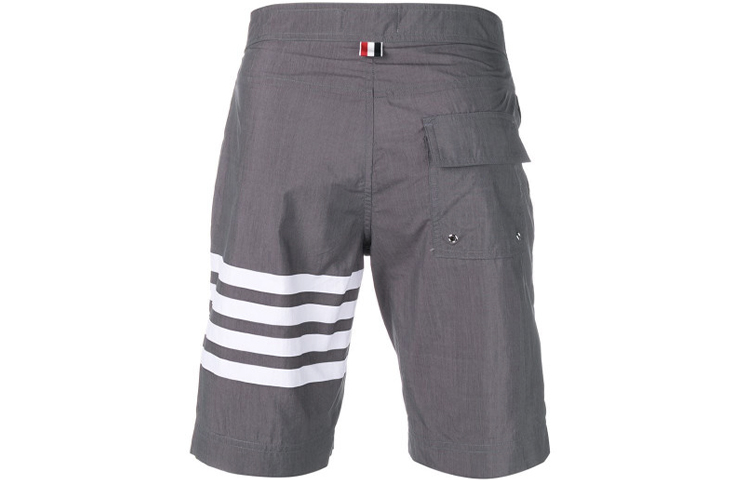 Lookbook Thom Browne Abu-abu Celana Pendek Kasual Waterproof 4-Stripe MTU223A-05415-035