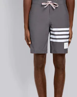 Shop Thom Browne Abu-abu Celana Pendek Kasual Waterproof 4-Stripe MTU223A-05415-035