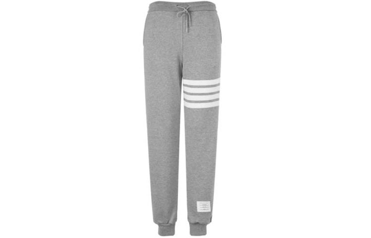 THOM BROWNE Grey 4-Stripes Knitted Sweatpants Classic Spring Style MJQ008H-00535-068
