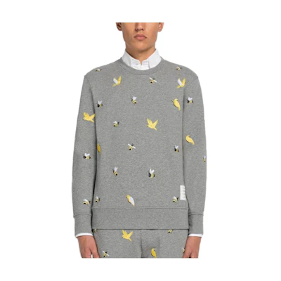 Thom Browne Grey Animal Print Crewneck Sweatshirt 5123155M12026