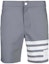 Buy Thom Browne 夏日灰色四條紋標誌休閒短褲 MTT006A-04429-035