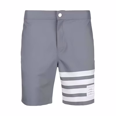 Thom Browne Grey Casual Shorts with Four-Stripe Logo for Summer MTT006A-04429-035