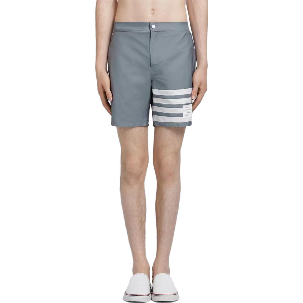 Lookbook Thom Browne 夏日灰色四條紋標誌休閒短褲 MTT006A-04429-035
