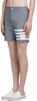 Shop Thom Browne Celana Pendek Abu-Abu dengan Logo Empat Garis untuk Musim Panas. MTT006A-04429-035