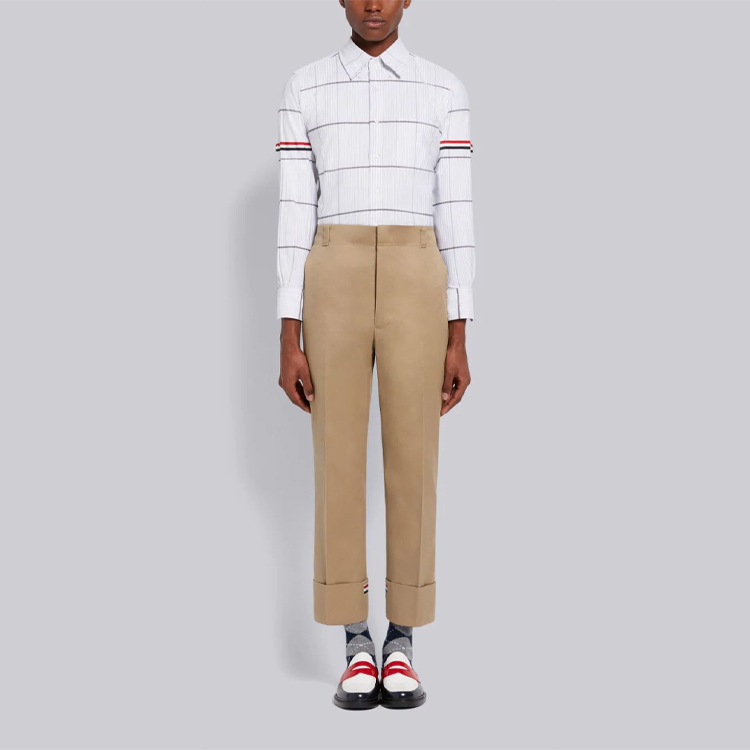 Lookbook Camisa Oxford de manga larga a cuadros grises de Thom Browne MWL301A-06837-035