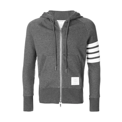 Thom Browne Grey Classic 4-Bar Zip-Up Hoodie MJT022H-00535-025