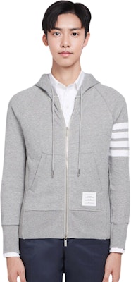 톰 브라운 그레이 클래식 4-스트라이프 니트 슬리브 후드 재킷 MJT022h00535068 Shop 톰 브라운 그레이 클래식 4-스트라이프 니트 슬리브 후드 재킷 MJT022h00535068