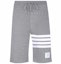 Buy Thom Browne Pantalones Cortos Grises Clásicos a Rayas Estilo Primavera Relaxado MJQ012H-00535-068
