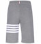Lookbook Thom Browne Pantalones Cortos Grises Clásicos a Rayas Estilo Primavera Relaxado MJQ012H-00535-068
