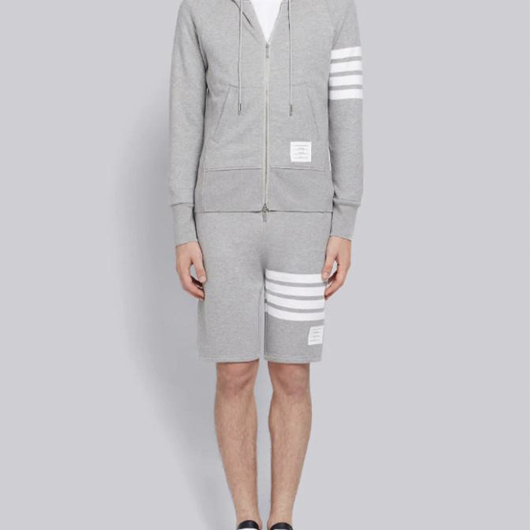 Details for Thom Browne Pantalones Cortos Grises Clásicos a Rayas Estilo Primavera Relaxado MJQ012H-00535-068