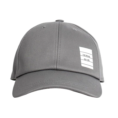 Thom Browne Grey Cotton Baseball Cap Unisex Couple Style MHC328A-03788-035