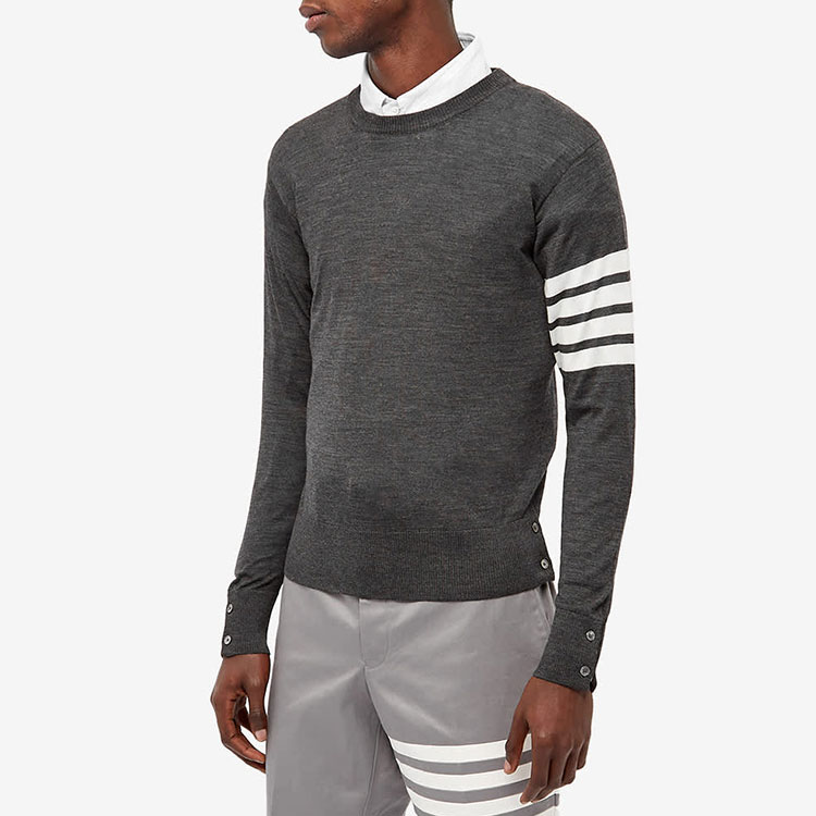 Purchase Thom Browne 灰色四杠羊毛針織長袖毛衣 MKA002A-Y1014-022
