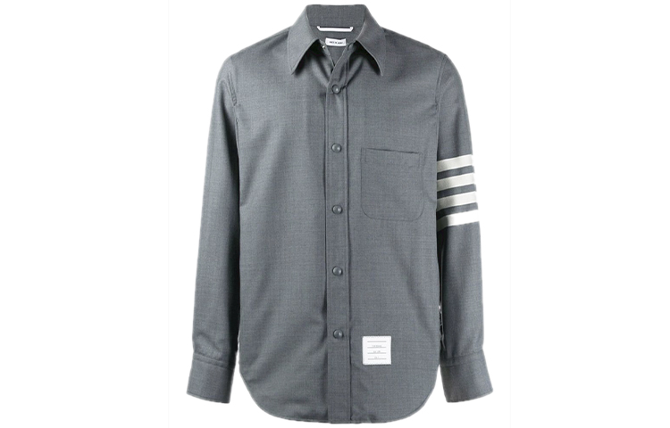 Thom Browne Grey Four-Bar Stripe Shirt Jacket Men’s Gray MJO055A-06146-035