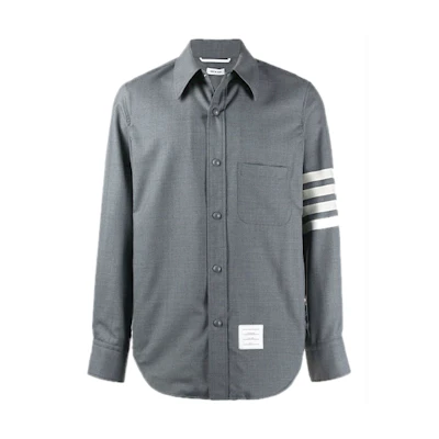Thom Browne Grey Four-Bar Stripe Shirt Jacket Men’s Gray MJO055A-06146-035