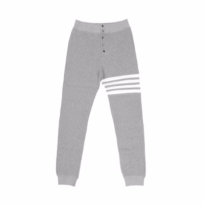 Thom Browne Grey Four-Stripes Waffle Knit Joggers MJB012A-05802-035