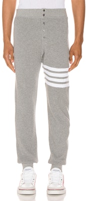 Thom Browne 灰色四條紋針織運動褲 MJB012A-05802-035 Shop Thom Browne 灰色四條紋針織運動褲 MJB012A-05802-035