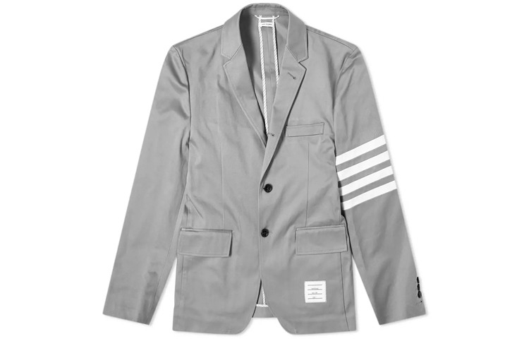 Order 톰 브라운 그레이 아이비 보이 클래식 스트라이프 블레이저 백투스쿨 에디션. MJU490A-03788-035
