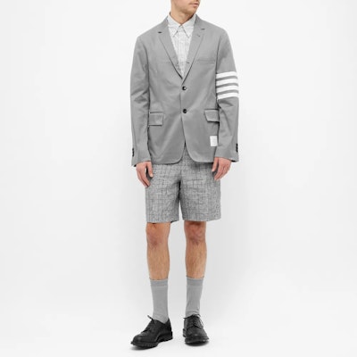 톰 브라운 그레이 아이비 보이 클래식 스트라이프 블레이저 백투스쿨 에디션. MJU490A-03788-035 Lookbook 톰 브라운 그레이 아이비 보이 클래식 스트라이프 블레이저 백투스쿨 에디션. MJU490A-03788-035