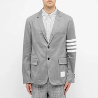 Shop Thom Browne Grey IVY BOY Classic Striped Blazer Back-to-School Edition. MJU490A-03788-035