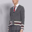 Details for Thom Browne Cardigan Sweater V-Neck Abu Mohair Tweed Striped. MKC289A-00278-035
