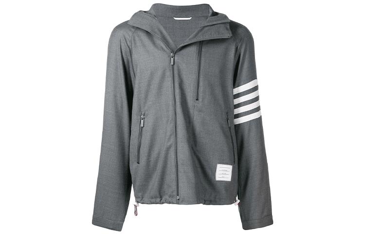 Thom Browne Grey Raglan Sleeve Striped Zip-Up Jacket MJO096A-00626-035