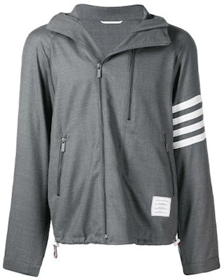 Thom Browne Grey Raglan Sleeve Striped Zip-Up Jacket MJO096A-00626-035 Buy Thom Browne Grey Raglan Sleeve Striped Zip-Up Jacket MJO096A-00626-035