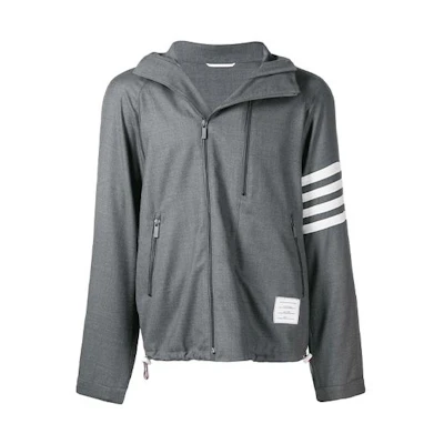 Thom Browne Grey Raglan Sleeve Striped Zip-Up Jacket MJO096A-00626-035