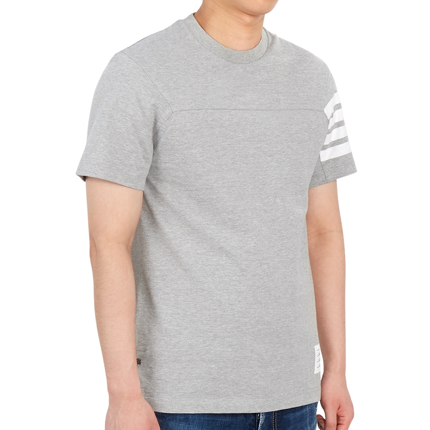 Thom Browne Grey Short-Sleeve T-Shirt with Four-Bar Stripe Summer Edition. MJS152A-06221-055 圖 6
