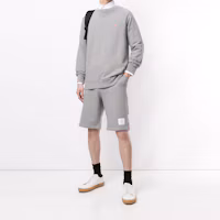 Shop Thom Browne 灰色短褲側邊三色條紋設計. MJQ096A-03377-055