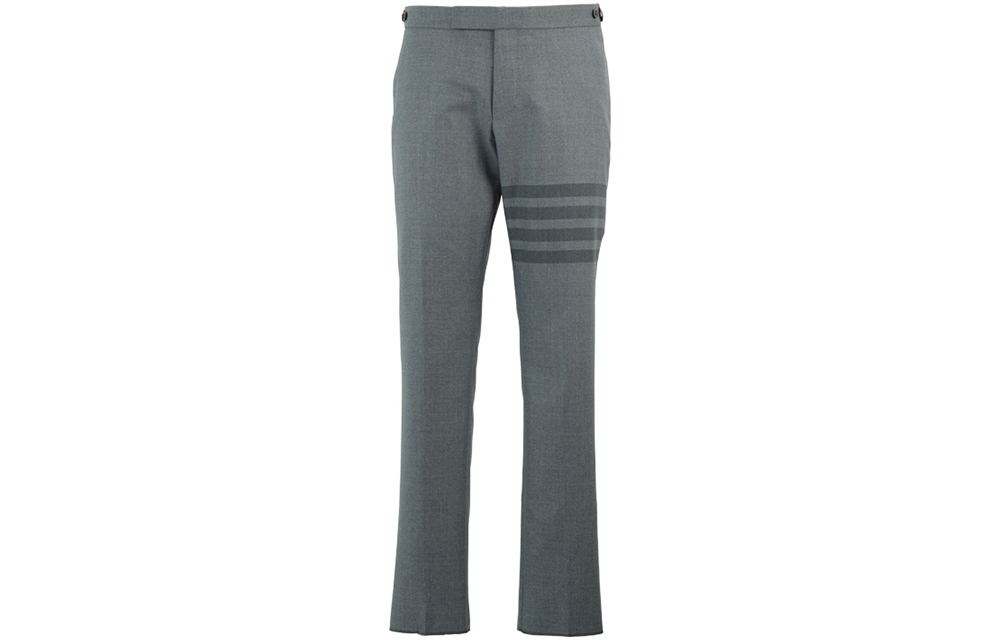 Thom Browne Grey Slim-Fit Four-Bar Casual Pants. MTC159A-04346-035