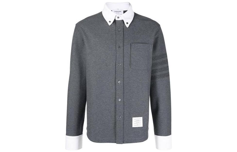 Thom Browne Grey Stripe Collar Single-Breasted Long-Sleeve Jacket for Men MJT361A-06772-035 圖 2