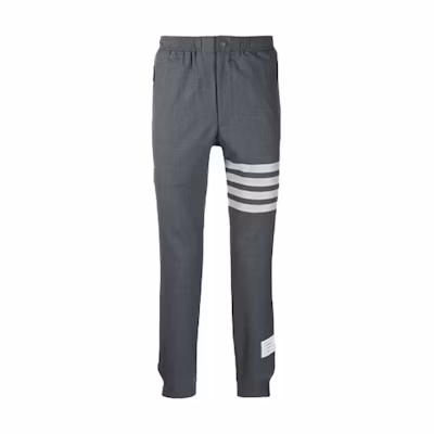 Thom Browne Grey Striped Chino Pants for Men - Fall Collection MTT012A-06146-035