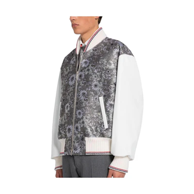 Thom Browne Grey Striped Collar Long-Sleeve Jacket MJO198X-F0229-035