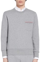 Thom Browne Grey Striped Cotton Ribbed Pullover Sweatshirt MJT234A-03377-055 Thom Browne Grey Striped Cotton Ribbed Pullover Sweatshirt MJT234A-03377-055
