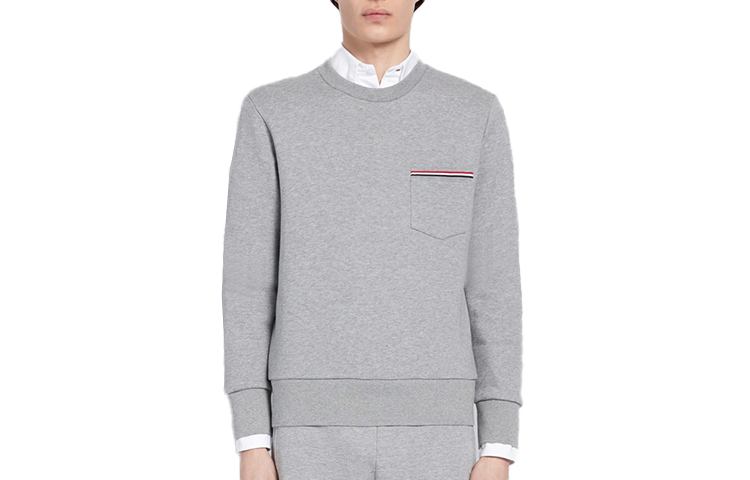 Order Thom Browne 灰色條紋棉質羅紋套頭衫 MJT234A-03377-055