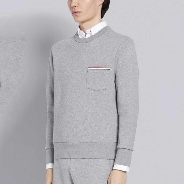 Purchase Thom Browne 灰色條紋棉質羅紋套頭衫 MJT234A-03377-055