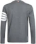 Lookbook Sweater Lengan Panjang Bergaris Kelabu Thom Browne MKA002A-00014-038