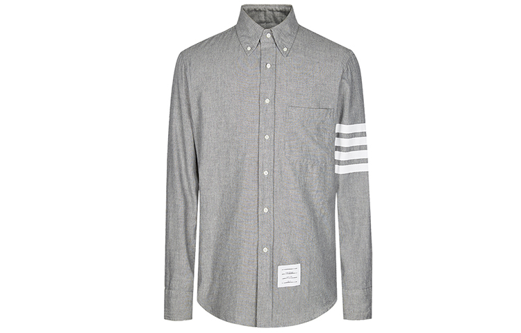 Order THOM BROWNE 灰色條紋長袖襯衫 春季系列 MWL272E-00111-035