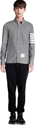 THOM BROWNE 灰色條紋長袖襯衫 春季系列 MWL272E-00111-035 1