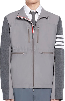 THOM BROWNE 灰色條紋羊毛尼龍飛行外套 MKJ060A-00014-055 Buy THOM BROWNE 灰色條紋羊毛尼龍飛行外套 MKJ060A-00014-055