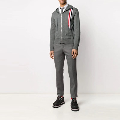 Sudadera con Capucha Gris de Triple Raya THOM BROWNE. MKC287A-00014-035 Purchase Sudadera con Capucha Gris de Triple Raya THOM BROWNE. MKC287A-00014-035