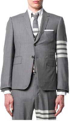 THOM BROWNE 灰色羊毛西裝外套四條紋 - 秋季系列 MJC001A-06146-035 Shop THOM BROWNE 灰色羊毛西裝外套四條紋 - 秋季系列 MJC001A-06146-035