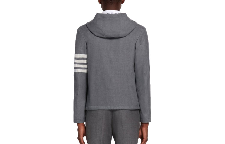 Thom Browne Grey Wool Jacket with Four Stripes Hoodie MJO136A-06146-035 圖 3