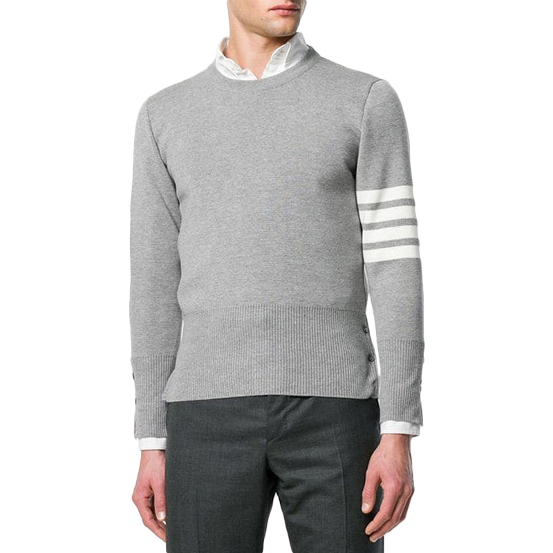 Thom Browne Grey Wool Sweater with Classic Stripe Armband. MKA189A-00014-055 圖 3