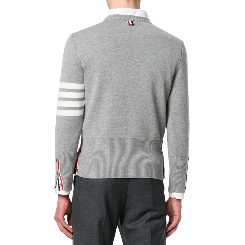 Thom Browne Grey Wool Sweater with Classic Stripe Armband. MKA189A-00014-055 圖 4