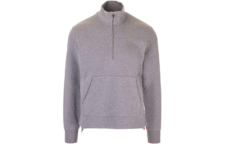 Thom Browne Half-Zip Knit Pullover Sweater Gray MJT256A-06931-035