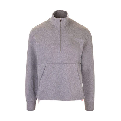 Thom Browne Half-Zip Knit Pullover Sweater Gray MJT256A-06931-035