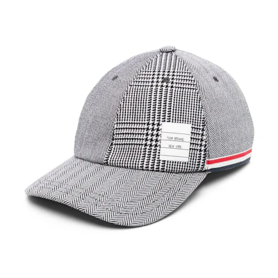 THOM BROWNE Herringbone Knit Cap Black/White MHC328FF0338980