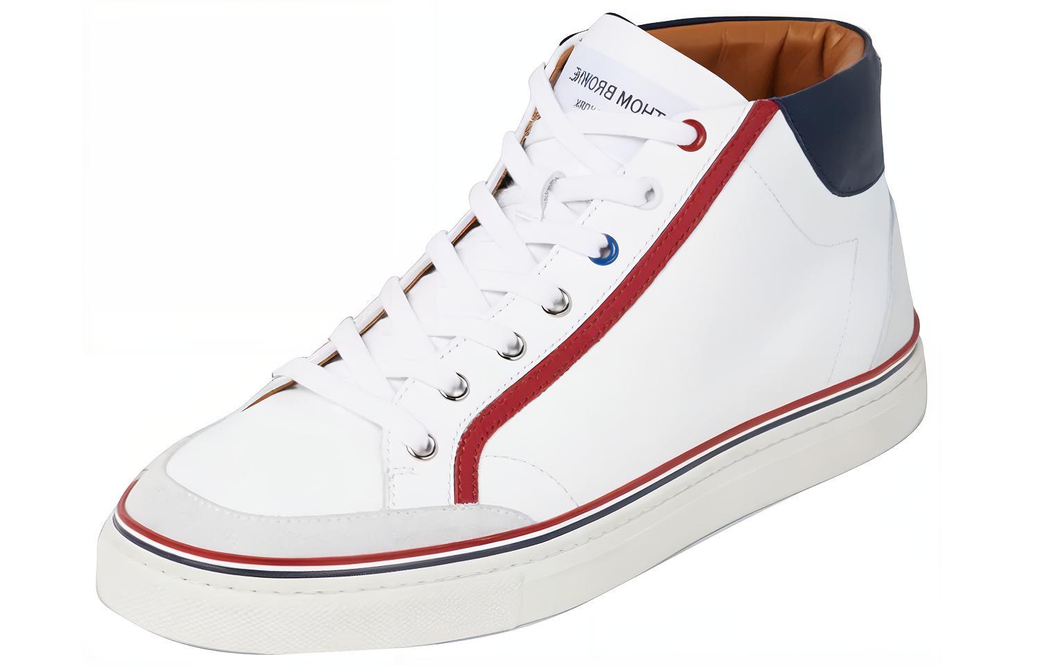 Thom Browne High-Top Sneaker 'White Calfskin' 圖 3