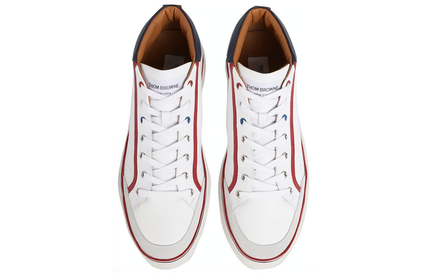 Thom Browne High-Top Sneaker 'White Calfskin' 圖 4